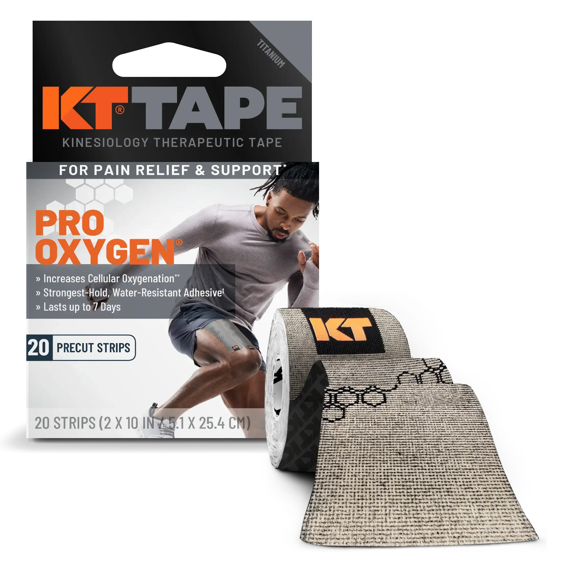 KT Tape Pro Oxygen - The Only Sports Tape With Celliant Technology - For Pain Relief & Support