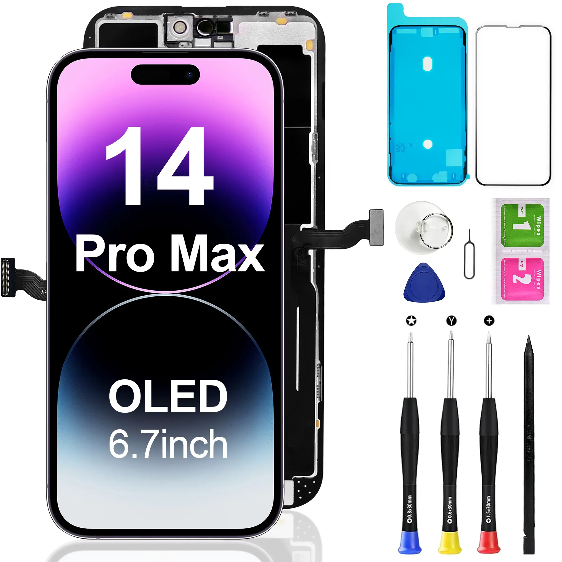 GX OLED LCD Screen Replacement for iPhone 14 Pro Max, 6.7 inch, 3D Touch Compatible 14PM Phone Display