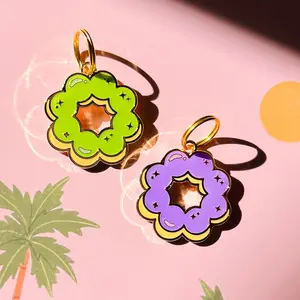 Mochi Donut Pet ID Tag - Ube - Matcha - Durable, Personalized Dog Tag Cat Tag