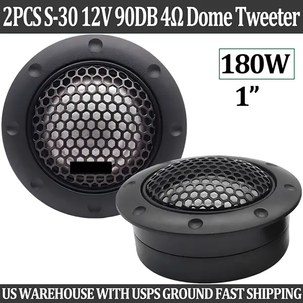 1.5 Inch Car Tweeter 180W Peak Silk Dome 25mm HiFi High Pitch Speaker Universal For All Vehicles