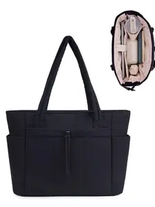 Tote Bag for Women,Puffer Tote Bag, Lightweight Puffy Tote Bag with Compartments Quilted Shoulder Bag Handbag for Travel, Work, Gym Commuter Purse Quiltedbag Zip Tote