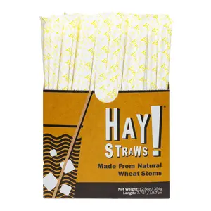 HAY! Straws Wrapped Original Tall Drinking Straws | 3000 Disposable & Compostable Drinking Straws | 7.75" Length