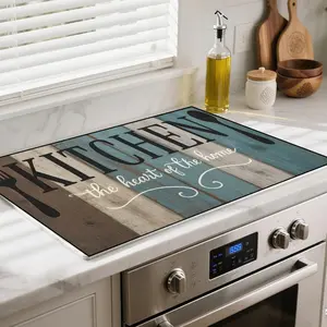 JOYFINITY Heat-Resistant Glass Stove Top Cover with Anti-Slip Rubber Coating – Electric Stove Protector, Scratch-Resistant, Counter Space Decor Mat