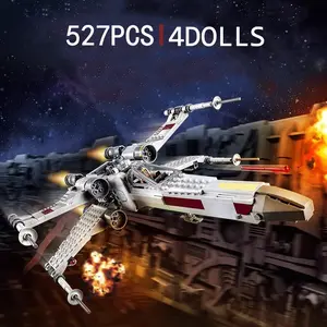 Fighter X Wing Jet Model Building Blocks, Imperial Shuttle Star Series Boy Toy Party Gift, 527pcs Construction Set Bricks