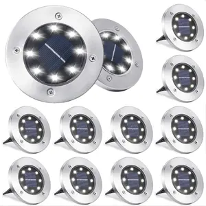12pcs Solar floor light, outdoor LED channel light, solar garden light landscape lighting, yard, lawn, driveway, white light
