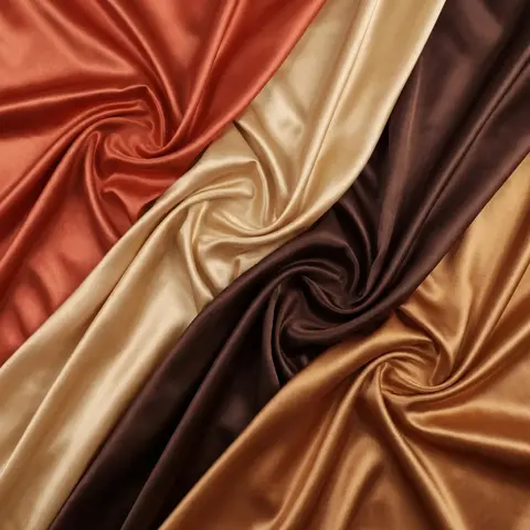 Neutral Tones Wedding - High Shine Fabric Swatch Bundle (Sienna, Champagne Gold, Chocolate, Bronze)