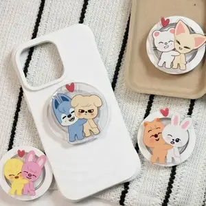 Kpop Character Phone Grip , Cute Idol-Inspired Characters, Secure Grip And Stand, Trendy Phone Accessory And Perfect Gift For Kpop Fans And Collectors