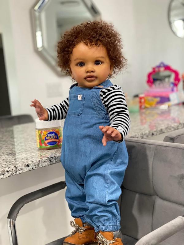 Reborn Toddler Baby Dolls Girls 26 Inch Large Size Black Baby Dolls, African American Reborn Toddler Doll with Natural Hair, Like Real Babies for Girl Boy Toys
