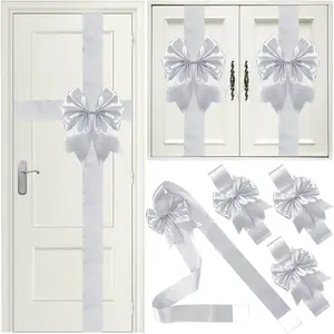 7 count Christmas Cabinet Door Ribbon Bow Large Christmas Door Bow Christmas Cabinet Festive Ribbons Cabinet Bows Christmas Tree Bow Christmas Wreath Bow ()