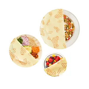 HexHugger™ Bowl Cover 3 Pack Reusable Beeswax Wraps Containers Kitchen