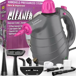Pressurized Handheld Steam Cleaner with 10 count Accessories&Safety Lock, Multi-Purpose  Deep Cleaning Steamer, Multi-Surface Steamer for Cleaning , , Upholstery, Grout and