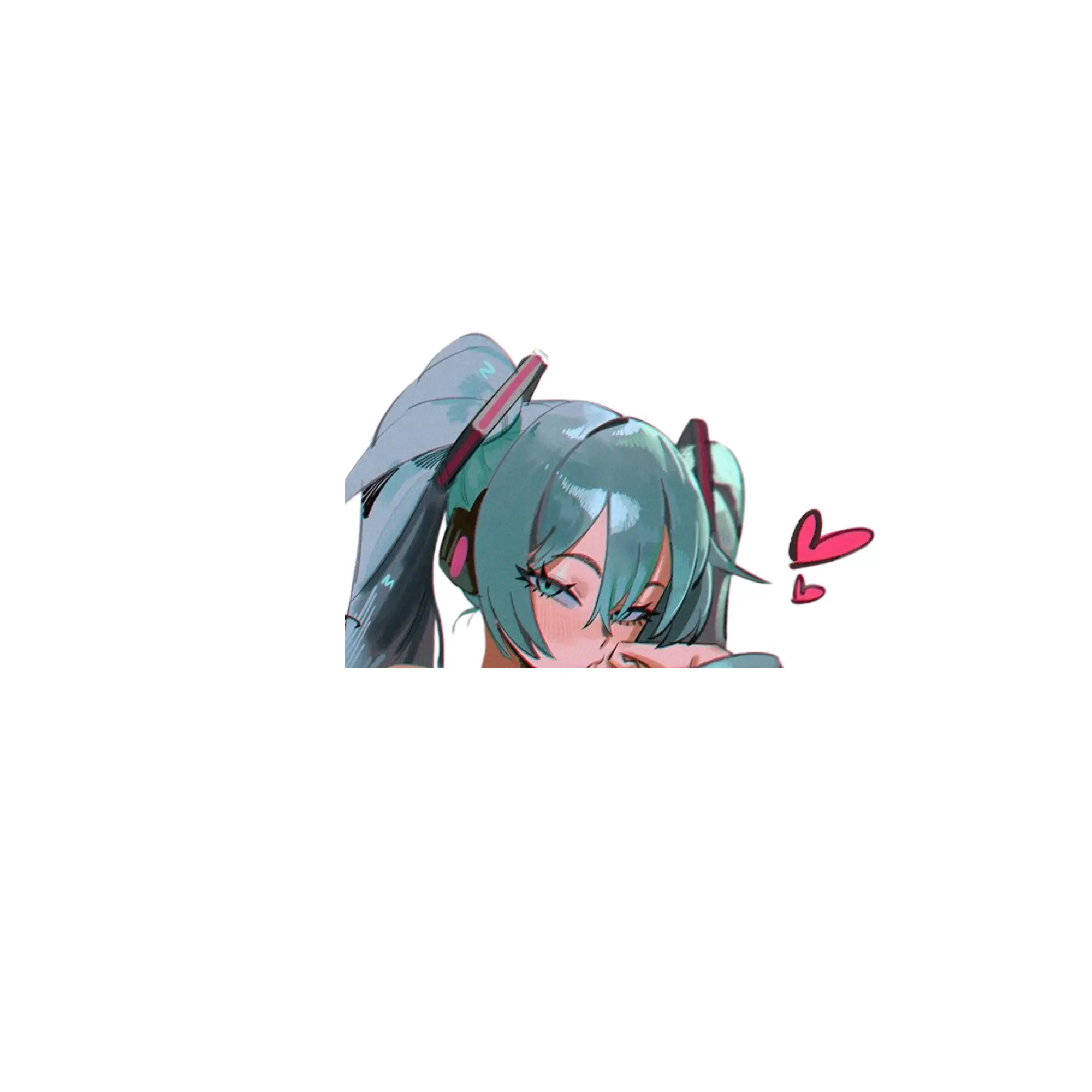 miku sticker, anime sticker, full stickers, laptop sticker, car sticker, r34
