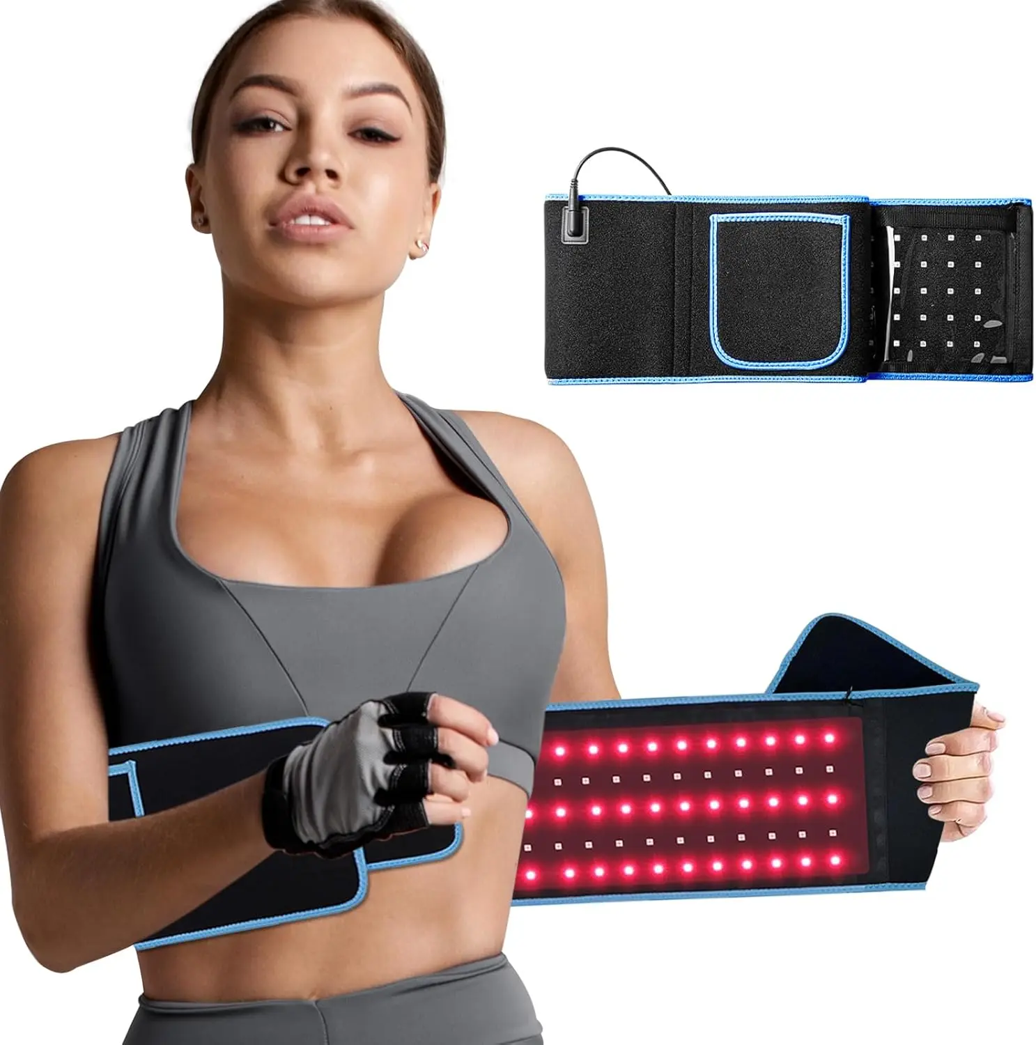 Wearable LED Body Care Wrap With Remote Control, Dual Wavelength Light Pad, Portable Household Self-Care Belt For Daily Skin Maintenance & Cozy Relaxation