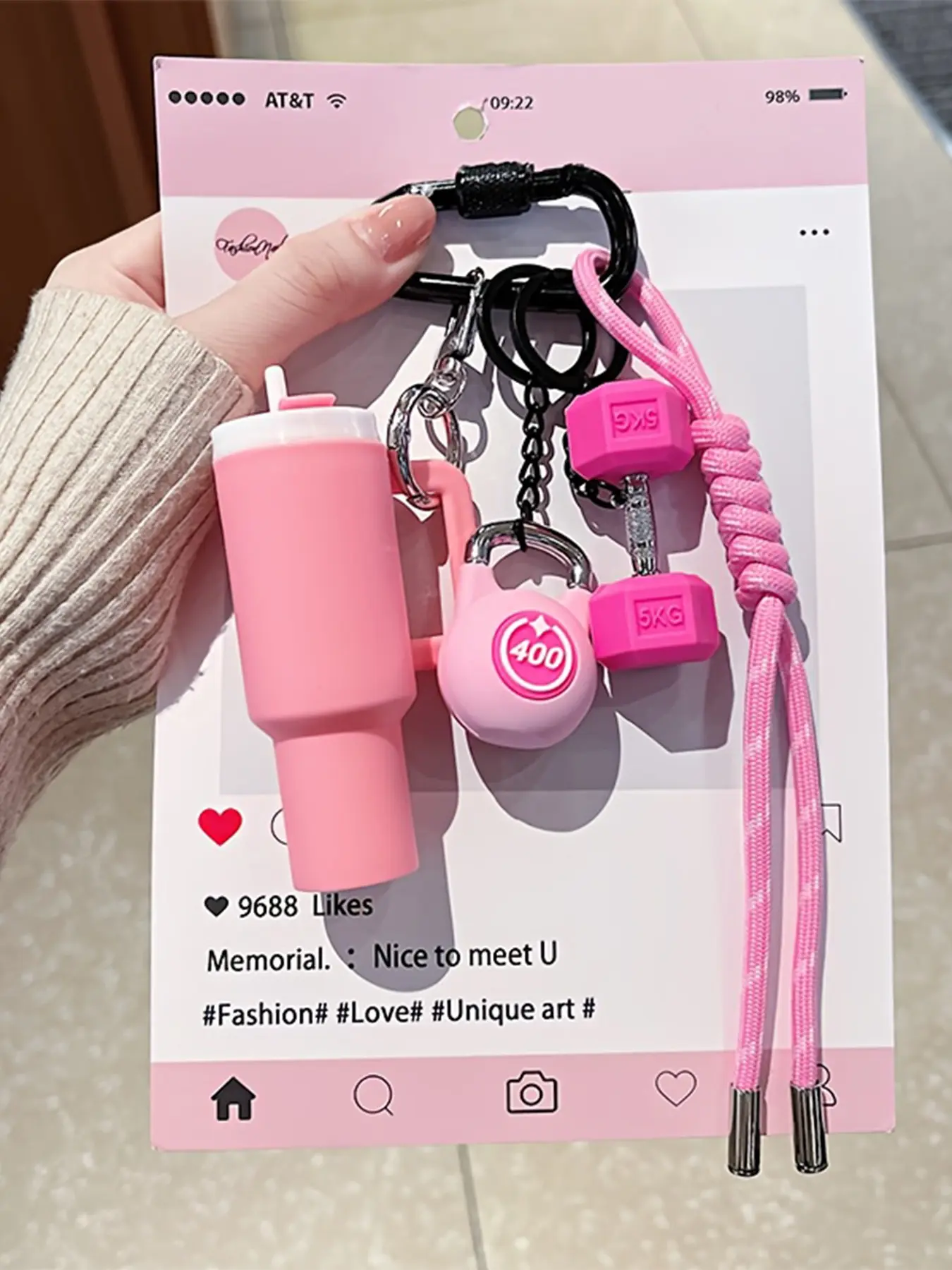 Handmade DIY Woven Rope Keychain Set, Keychains Cute, Black & Pink Bag Charms, Valentine’s Day & Birthday Gift for Her, Cute Fashion Accessory for Keys & Bags, Cute Keychain