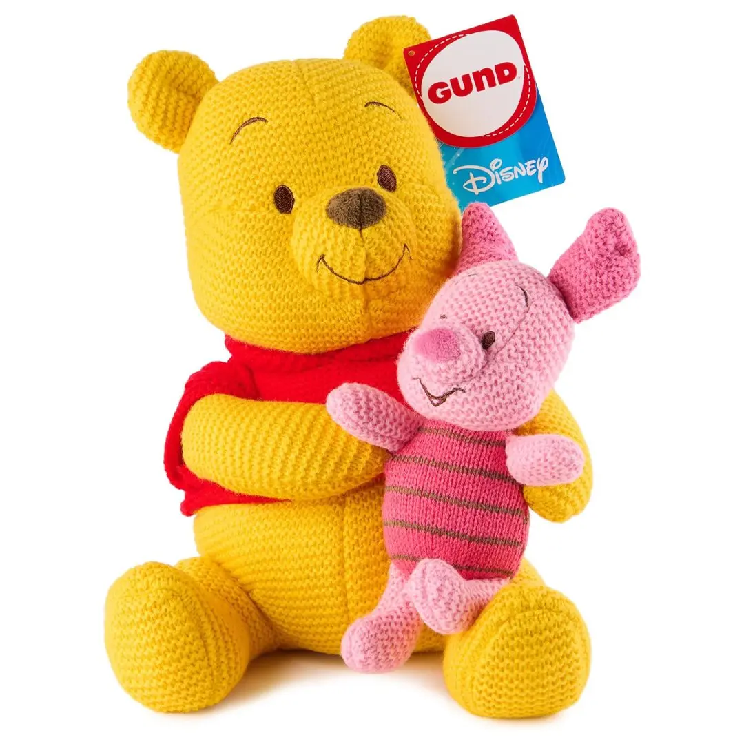 GUND Disney Knit Pooh and Piglet 10-in Collectible Plush Toy, Stuffed Animal
