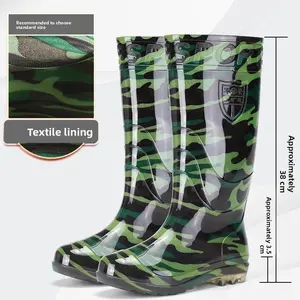 High-Tube Camouflage Rain Boots Men's Comfortable Work Boots Lightweight Waterproof Non-Slip Boots for Outdoor Activities
