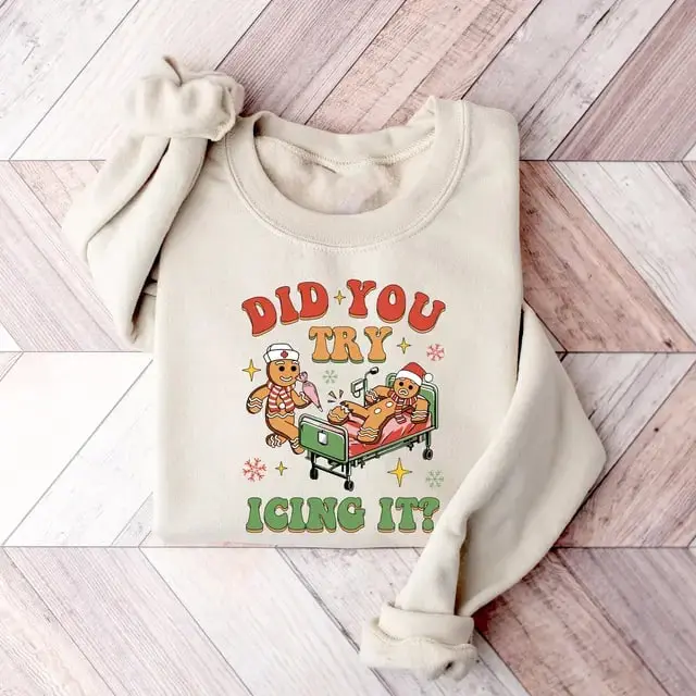 Did You Try Icing It Sweatshirt, Nurse Christmas Sweatshirt, School Nurse Christmas Sweater, Funny Cookies Xmas Shirt, Emergency Christmas Shirt, PICU Icu Nurse Christmas Shirt, Nurse Christmas Gift Shirt