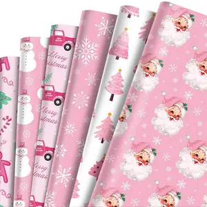 Christmas Wrapping Paper Set, 6-Piece 20x28 Inch Designs, Reindeer Snowflake Santa Claus Nutcracker Patterns for Festive Gifts