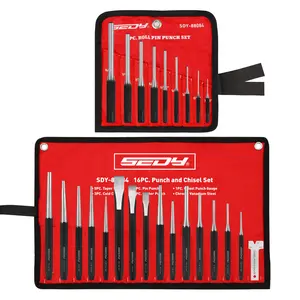 25-Piece Punch and Chisel Set with Roll Pin Punches, Includes Taper, Pin, Center Punches & Cold Chisels for Metalworking, Automotive, and Craft Use