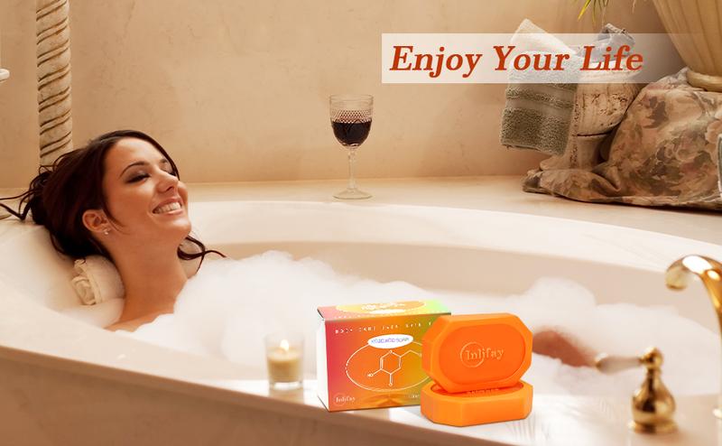 Inlifay New Turmeric Kojic Acid Soap:Dark Spot Remover For Face and body - Two Color Big bars with Pure Natural Kojic Acid and Retinol (160g, 2 Bars) Orange- New upgraded model Body Care Body Wash