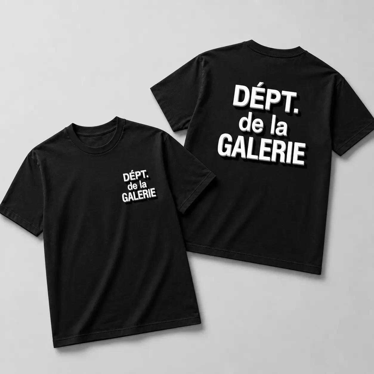 Gallery Dept Dépt de la Galerie Logo T-Shirt, Front and Back Graphic Print, Short Sleeve Crew Neck Streetwear Top