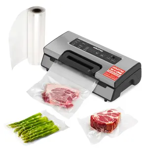 Gourmia Vacuum Sealer, Adjustable Seal and Pressure Settings, Built-In Bag Cutter, Food Saver, Stainless Steel, Household, Kitchen Appliances