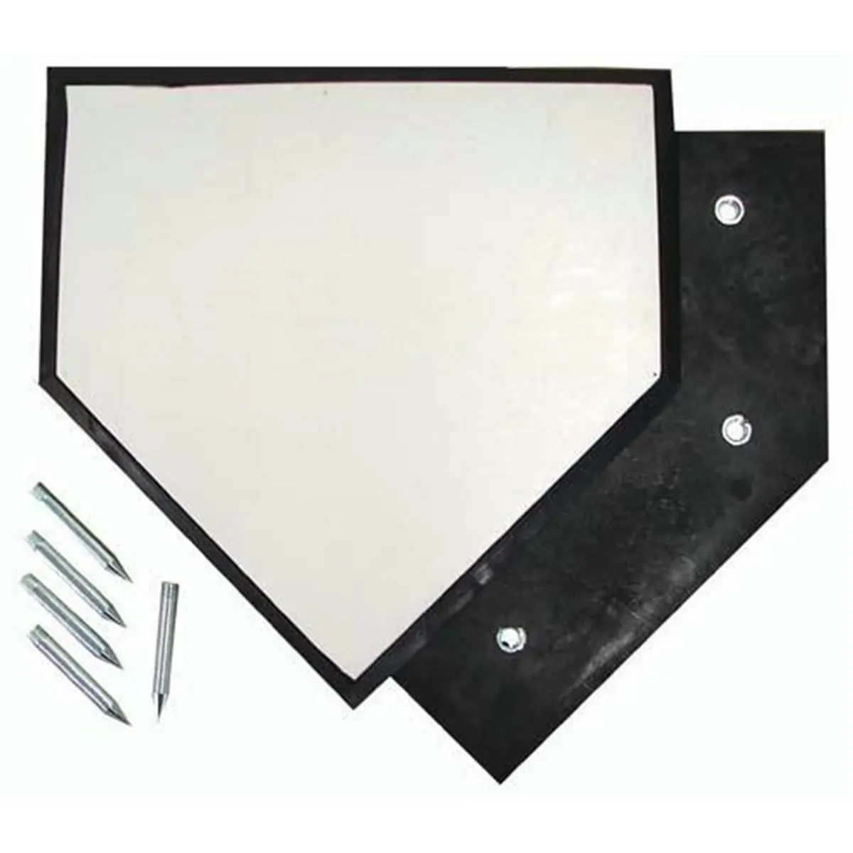 212 MAIN Official Home Plate - Durable Metal Spikes, Beveled Edges, Precision-Designed Construction, Flat Top, Outdoor Use, Ground-Secured, Weather-Resistant for Baseball Diamond, Player Protection, Runner Clipping Prevention, Protect Players