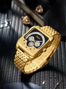 Retro Square Men's Watch, Quim Luxury Stainless Steel Chronograph - Ideal Father's Day Gift
