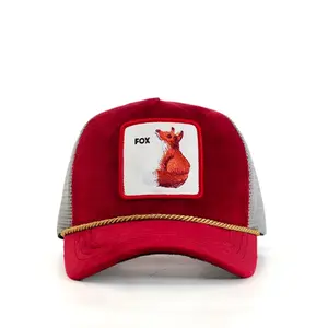 Vintage Embroidered Animal Patch Trucker Cap