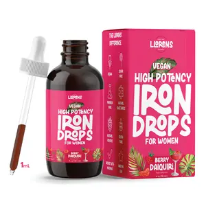 Llorens High Potency Iron Drops for Women, 20mg Elemental Iron (Polysaccharide Complex) per 1mL, Gentle on Stomach, Vegan, Natural Sweeteners (Berry Daiquiri, 4 Fl Oz)