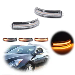 2pcs Clear Sequential Amber LED Side Mirror Signal lamps Lights For 2007 2008 2009 2010 2011 2012 2013 Nissan Altima,Replace OEM 26442ZX50A, 26443ZX50A