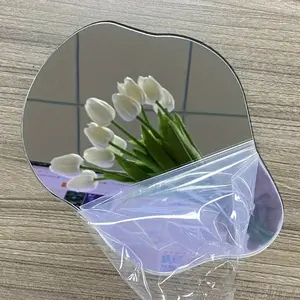 Irregular Cloud Shape Acrylic Lightweight Mirror Wall Sticker, Self-Adhesive Frameless Modern Decorative Mirror, No Drilling, Suitable for Home Spaces, Durable