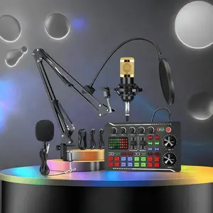 Podcast Equipment Bundle with Soundcard and Voice Changer, Audio Interface for Live Streaming and Vlogging, Perfect Recording Studio Package, Digital Sound Card