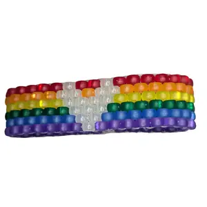 Pride Flag White Glow in Dark Heart available in 6 sizes kandi bracelet pride bracelets