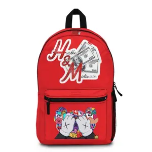 Erractic Artistry Backpack with Hustle & Motivate Design Red Color Perfect for Everyday Use