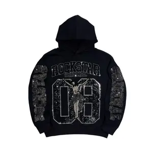 Tariqa Black Rhinestone Hoodie