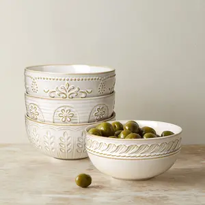 6.3 Inch Embossed Pho, Udon & Pasta Bowls, Dishwasher Safe Pinwheel Flower Sturdy 6.3 Inch Embossed Pho, Udon & Pasta Bowls, Dishwasher Safe Pinwheel Flower Sturdy