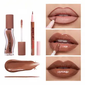 OLIBOLLA Lip Liner and Gloss Cosmetic Duo Set - Smooth Application, Hydrating Moisturizer, Long-Lasting Vibrant Color, Suitable for Daily & Special Occasions Makeup, Hydrate