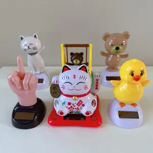 Solar Powered Dancing Animal Dolls - 6 Piece Swinging Animated Bobble Dancer Window Sun Catcher Car Decor Portable Suncatchers - Ornaments