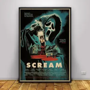 Scream Movie Poster Unframed Kraft Paper Graphic Artistic Room Ornaments Vintage Home wall decor Skeleton Design Skull Floral Print posters posters room decor Glossy