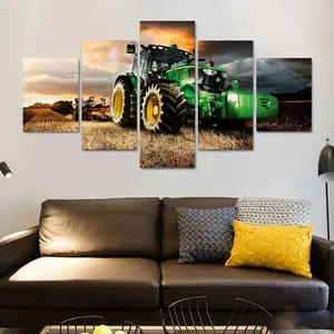 Farm Tractor Pattern Unframed Painting, Canvas Wall Art, Wall Decor for Home Living Room Bedroom Study Room, Ornaments