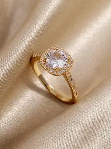 Fashion Rhinestone Decorated Ring, Elegant Stainless Steel Jewelry for Women, Casual Jewelry for Party, Daily Clothing Decor, Trendy All-match & Exquisite Jewelry for Birthday Gift