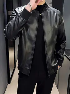 Men's Fashion Versatile Zipper Jacket, Casual Fitted Outerwear, Solid Pattern, Ideal for Daily Commute, Travel, Dates