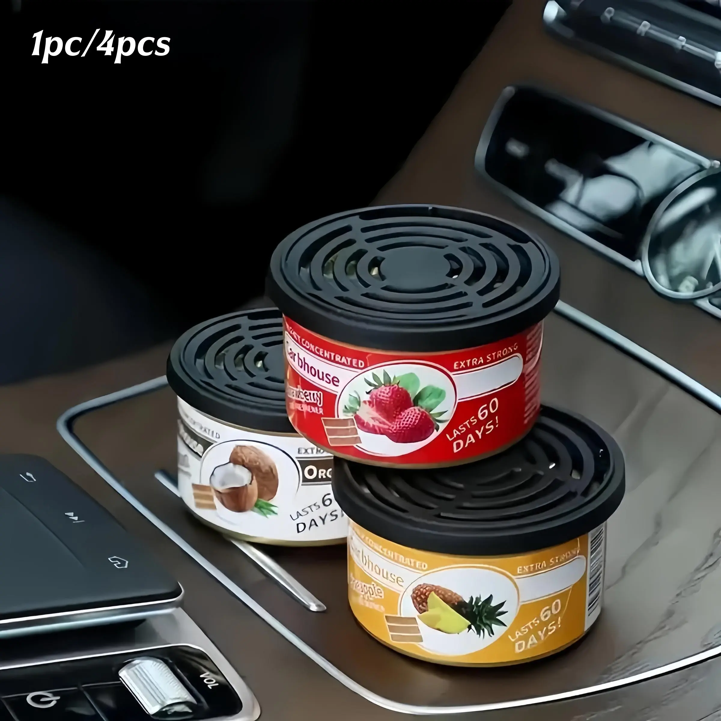 Wooden Car Air Freshener, Car Deodorizer, Long-Lasting Fragrance with Adjustable Scent Concentration Cover, No Plug Needed, Suitable for Car, Home, Office, Bathroom & Bedroom, Car Scents, Car Accessories