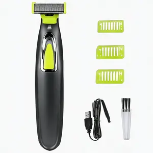 USB Rechargeable Washable Razor, Electric Shaver Depilator, Full Body Use, Dual-Blade Small Trimmer, Travel Portable