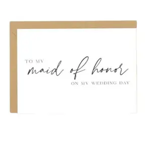 1PC Best Maid of Honor Greeting Card with Envelope for My Wedding, Meaningful Gift Perfect for Special Occasion and Best Bridesmaid