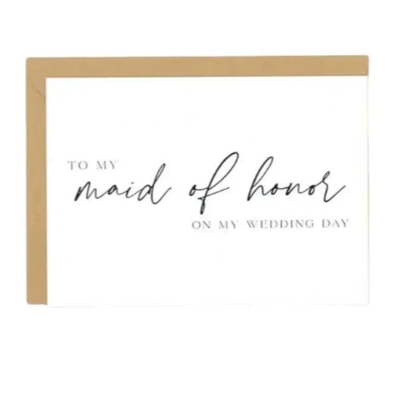1PC Best Maid of Honor Greeting Card with Envelope for My Wedding, Meaningful Gift Perfect for Special Occasion and Best Bridesmaid