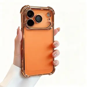 For iPhone 17 Pro Max  Case Transparent Electroplated Hard Case Full Lens Protection Bumper Shockproof Plating Cover For iPhone 17 17 Pro 17 Air 16 Pro Max Protective Casing