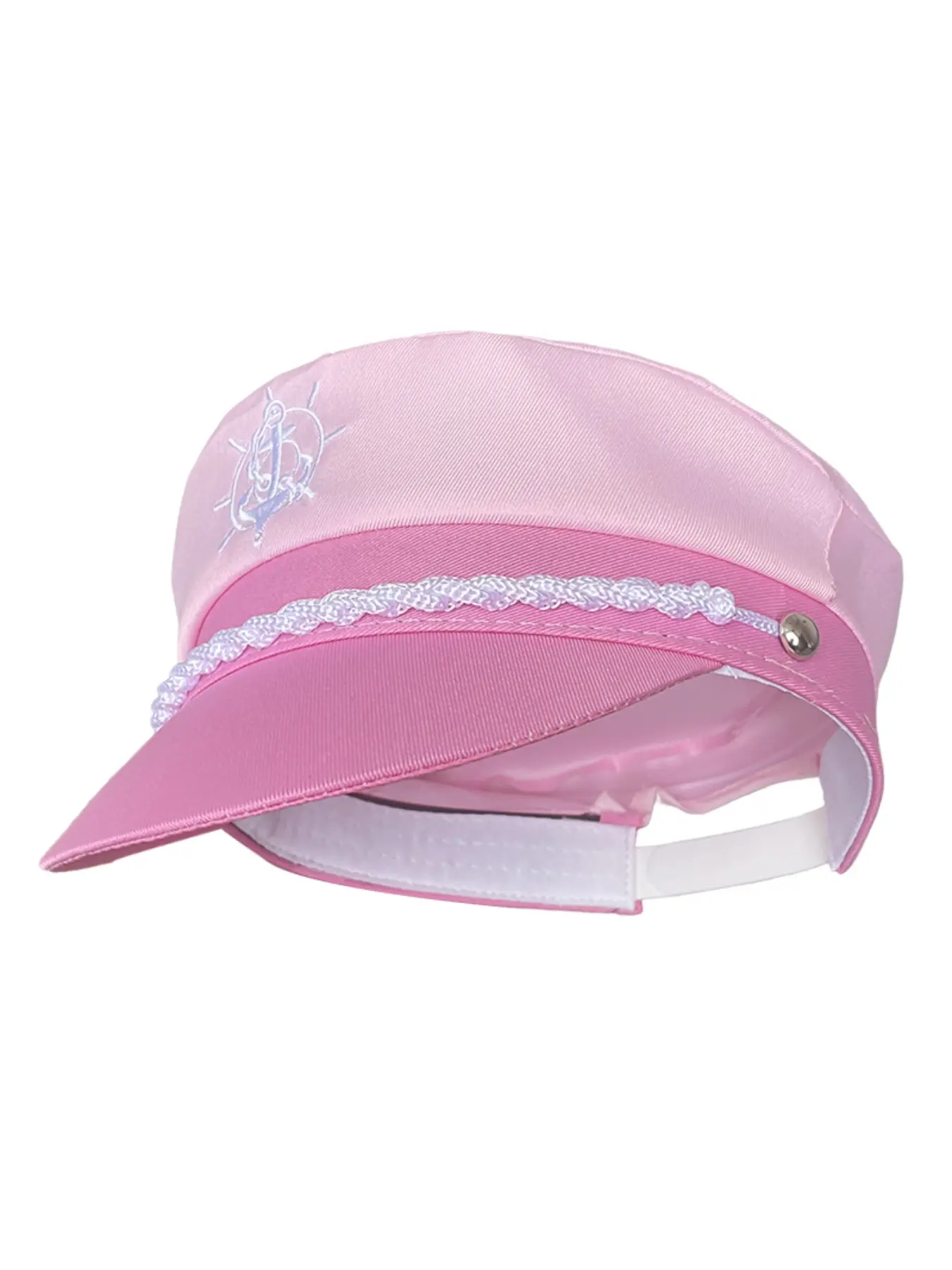 Cross-border pink navy hat sun visor foreign trade flat-top sailor sweet wind captain hat girl pink hat Rope Brim Hat Casual Outdoor Hat Summer Hat