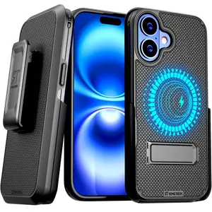 Rome Tech For Apple iPhone 16 Plus Magsafe Belt Clip Holster Hybrid Phone Case Cover